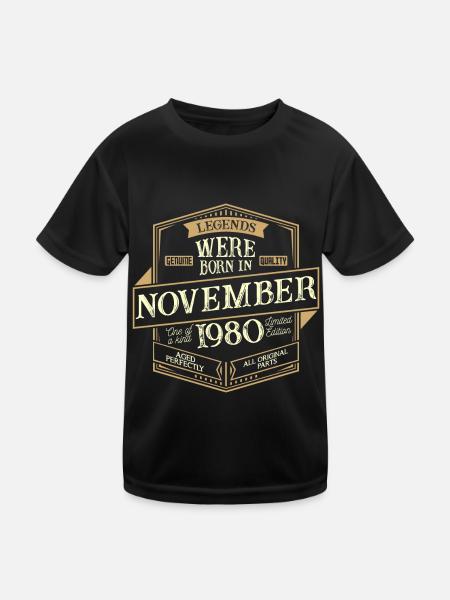 November 1980 Birthday Man - Kids Functional T-Shirt - black - Front