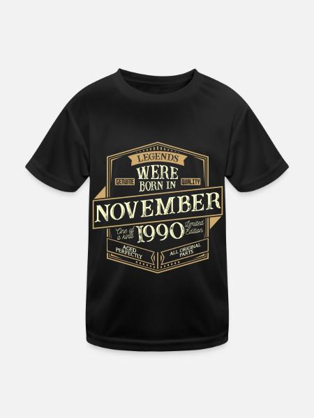 November 1990 Birthday Man - Kids Functional T-Shirt - black - Front