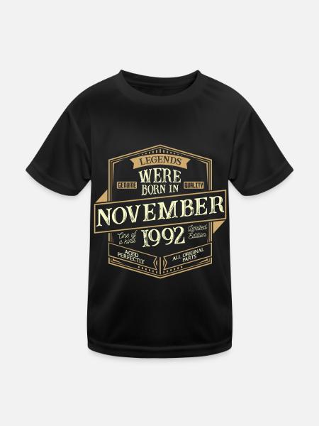 Novembre 1992 Anniversaire Homme - T-shirt sport Enfant - noir - Devant