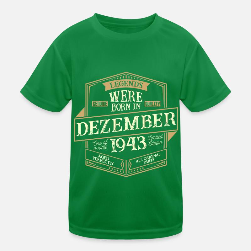 Dezember 1943 Geburtstag Mann Kinder Funktions-T-Shirt