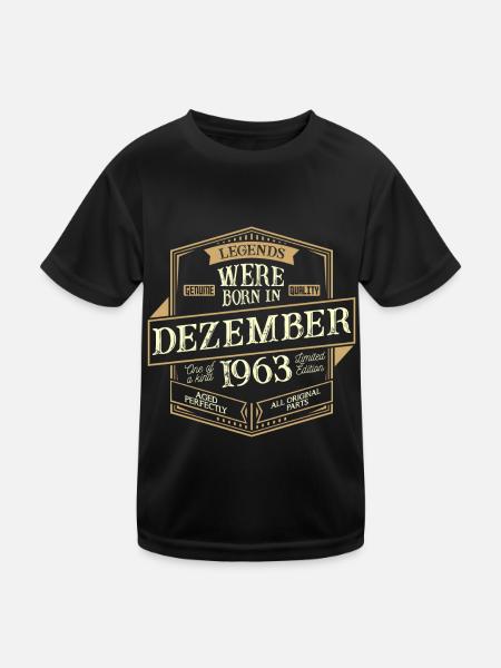 December 1963 Birthday Man - Kids Functional T-Shirt - black - Front