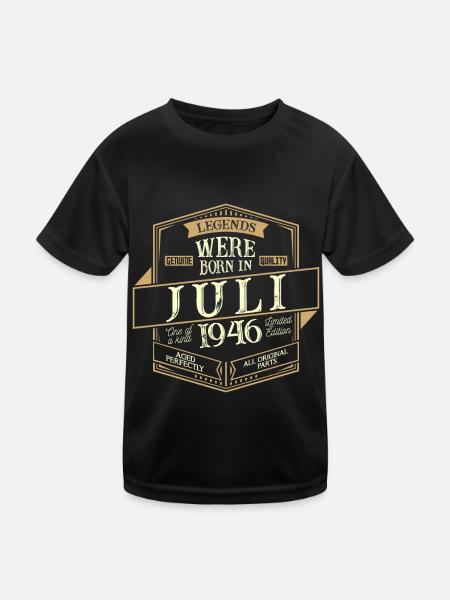 Juli 1946 Geburtstag Mann - Kinder Funktions-T-Shirt - Schwarz - Vorne