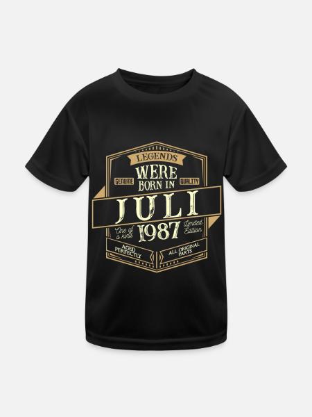 Juillet 1987 Anniversaire Homme - T-shirt sport Enfant - noir - Devant