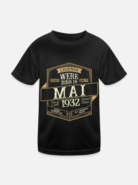 May 1932 Birthday Man - Kids Functional T-Shirt - black - Front