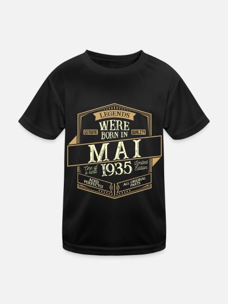 Mai 1935 Geburtstag Mann - Kinder Funktions-T-Shirt - Schwarz - Vorne