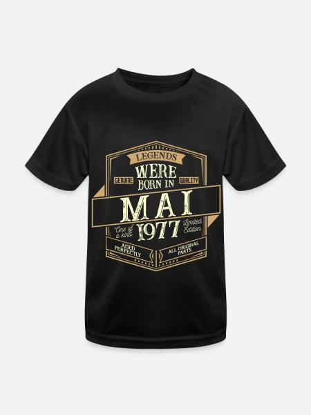 Mai 1977 Anniversaire Homme - T-shirt sport Enfant - noir - Devant