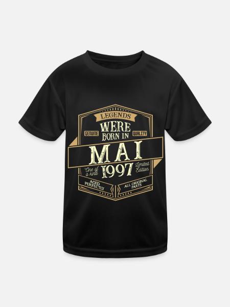 Mai 1997 Geburtstag Mann - Kinder Funktions-T-Shirt - Schwarz - Vorne