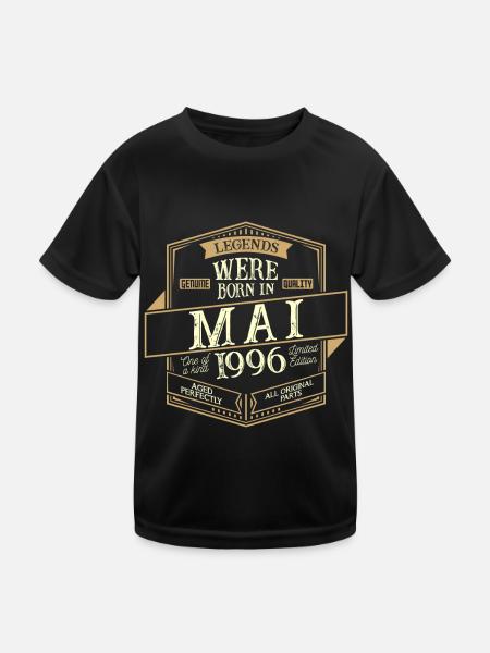 Mai 1996 Anniversaire Homme - T-shirt sport Enfant - noir - Devant