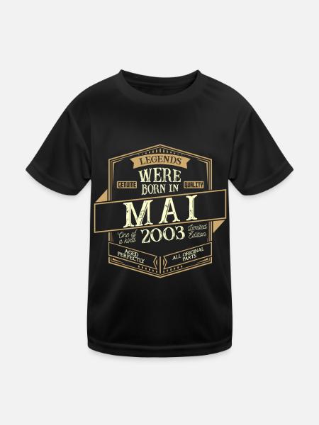 Mai 2003 Anniversaire Homme - T-shirt sport Enfant - noir - Devant