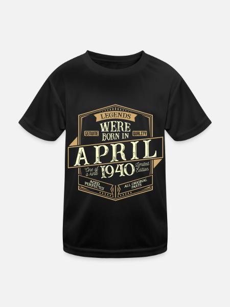 Avril 1940 Anniversaire Homme - T-shirt sport Enfant - noir - Devant