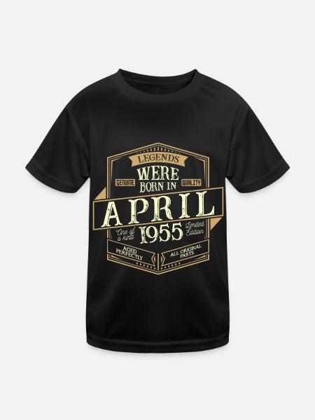 Avril 1955 Anniversaire Homme - T-shirt sport Enfant - noir - Devant