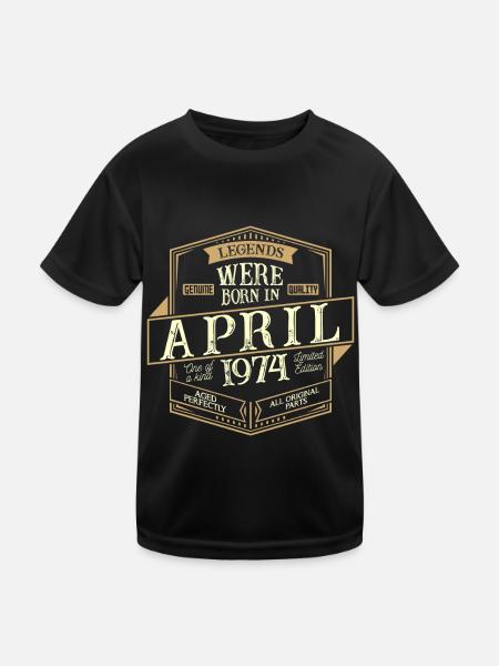 Avril 1974 Anniversaire Homme - T-shirt sport Enfant - noir - Devant