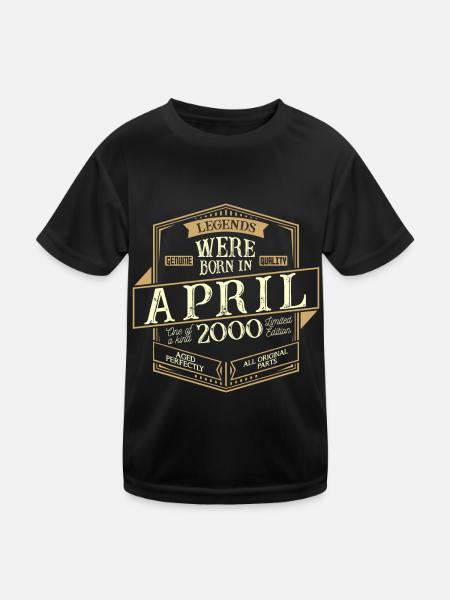 April 2000 Birthday Man - Kids Functional T-Shirt - black - Front