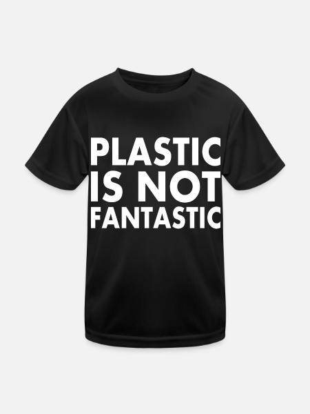 Plastic is not fantastic - Kids Functional T-Shirt - black - Front