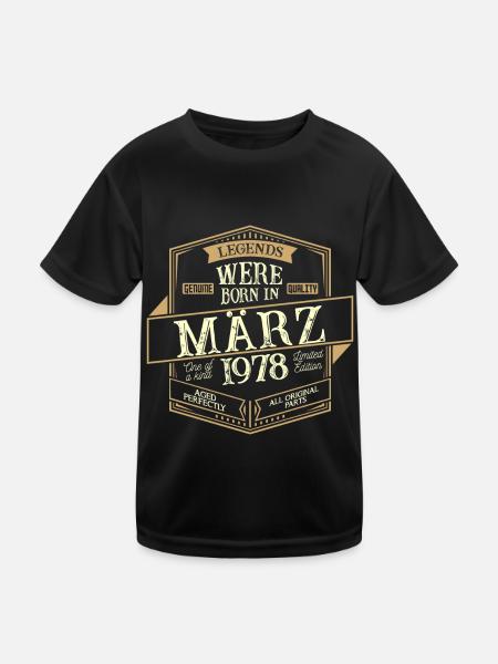 Mars 1978 Anniversaire Homme - T-shirt sport Enfant - noir - Devant