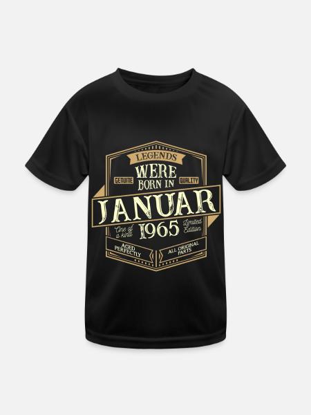 Januar 1965 Geburtstag Mann - Kinder Funktions-T-Shirt - Schwarz - Vorne
