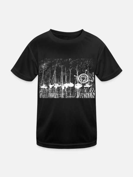 Marina Compass Seafarers Nautical Nautical - Kids Functional T-Shirt - black - Front