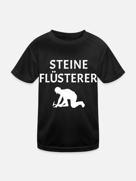 Steine Flüsterer - Geologe Petrologie Geologie - Kinder Funktions-T-Shirt - Schwarz - Vorne