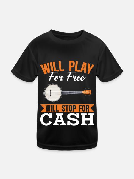 Schlechter Banjospieler Humor Folk Country Musik - Kinder Funktions-T-Shirt - Schwarz - Vorne