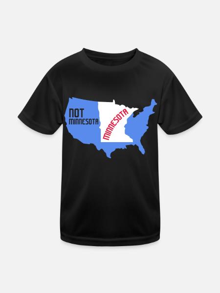 Not Minnesota Kartendesign für stolze Minnesotaner - Kinder Funktions-T-Shirt - Schwarz - Vorne