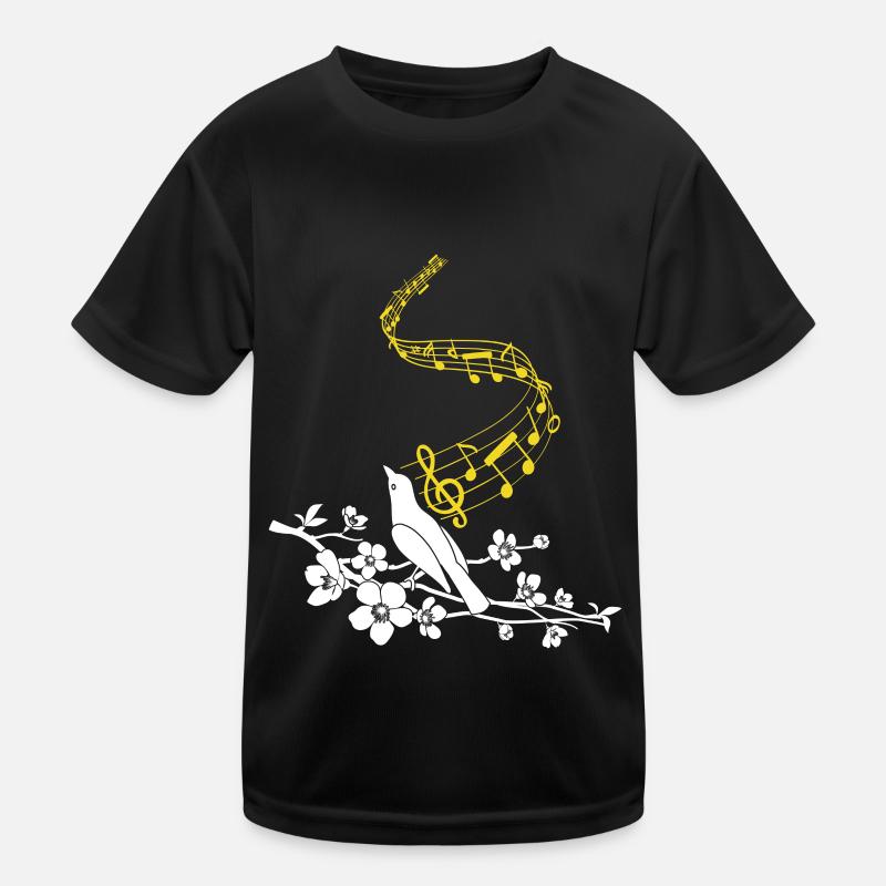 Musiknoten Niedlicher singender Vogel Kinder Funktions-T-Shirt