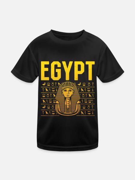 Tutankhamun Egyptian God Egypt Pharaoh - Kids Functional T-Shirt - black - Front