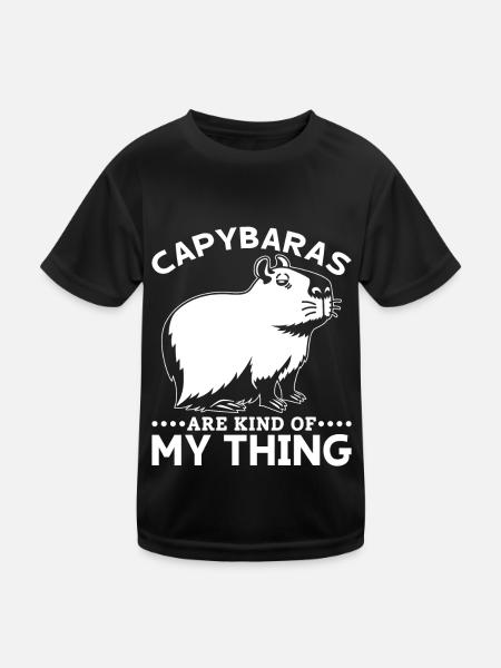 Capybara Lover Frauen Männer Capybaras - Kinder Funktions-T-Shirt - Schwarz - Vorne