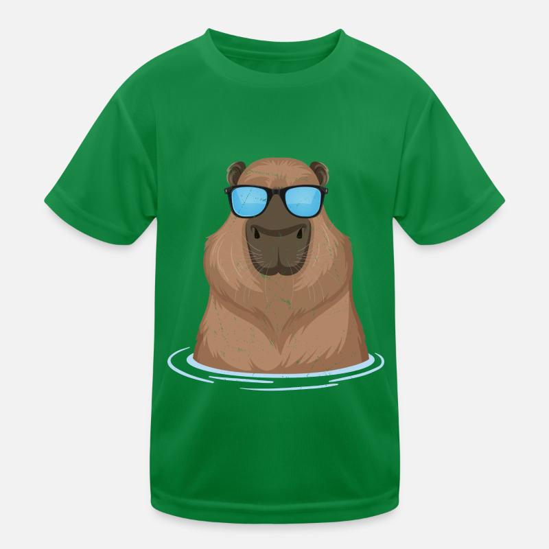 Cool Capybara Lunettes de soleil Rongeurs Capybaras T-shirt sport Enfant