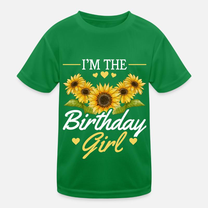 Geburtstag Mädchen Sonnenblume Mädchen Blume Kinder Funktions-T-Shirt