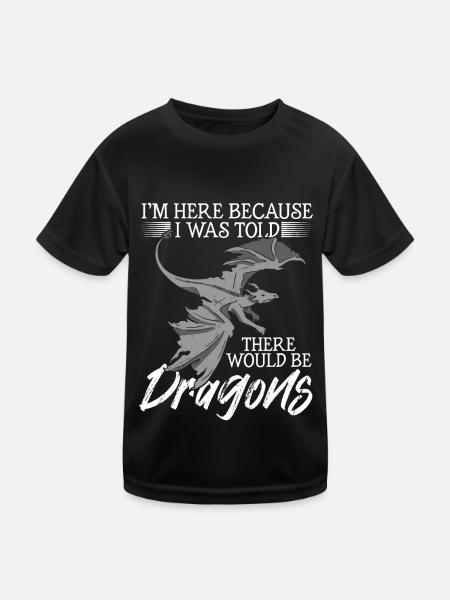 Medieval Men Young Dragon Lovers - Kids Functional T-Shirt - black - Front