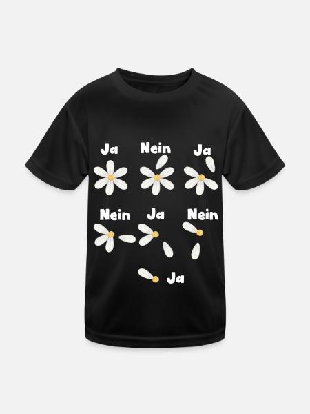 Gänseblümchen Ja Nein Spiel Gänseblume - Kinder Funktions-T-Shirt - Schwarz - Vorne