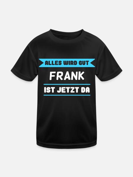 Frank Name Design für stolze Franks - Kinder Funktions-T-Shirt - Schwarz - Vorne