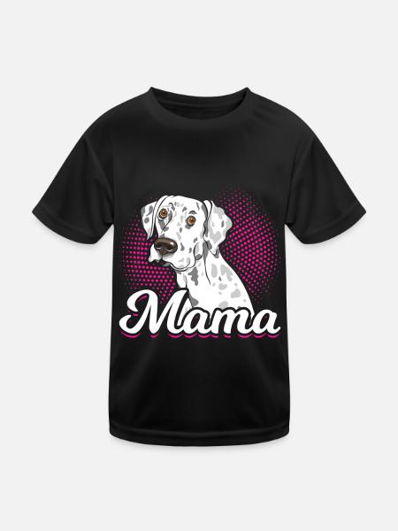 Mama Dalmatiner Hund Liebhaber - Kinder Funktions-T-Shirt - Schwarz - Vorne