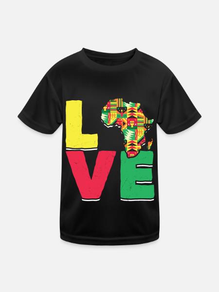 Love Africa Black Pride African - Kids Functional T-Shirt - black - Front