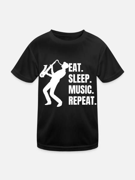Saxophoniste Saxophone Saxophone Instrument de musique - T-shirt sport Enfant - noir - Devant