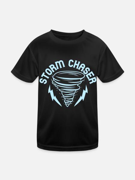 Storm Chaser Meteorology Meteorologist - Kinder Funktions-T-Shirt - Schwarz - Vorne