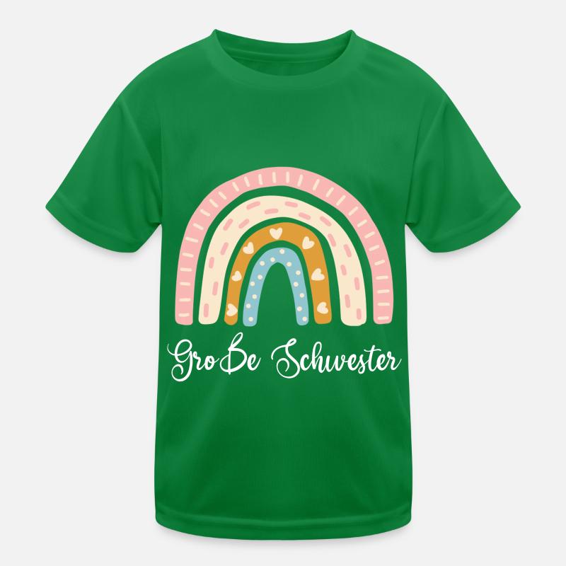 Große Schwester Regenbogen Kinder Funktions-T-Shirt