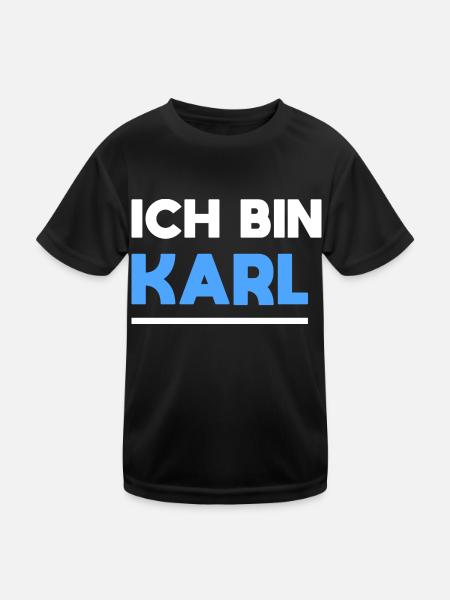 Karl Name Spruch für stolze Karls - Kinder Funktions-T-Shirt - Schwarz - Vorne