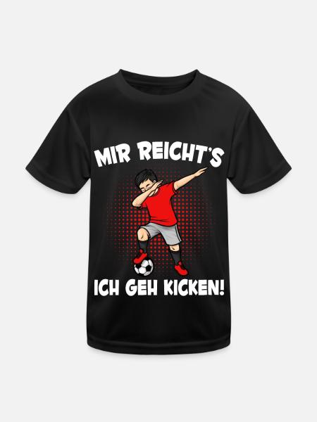 Jungs Fußballspieler Mir Reicht's Fußball - Kinder Funktions-T-Shirt - Schwarz - Vorne