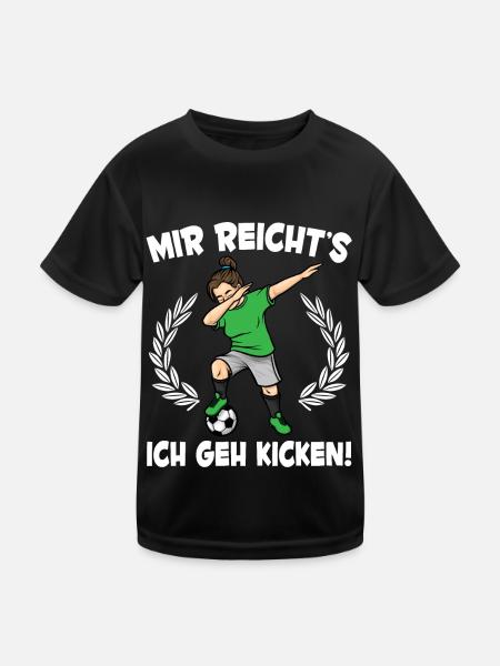 Mädchen Fußball Lustiges Fußballspielerin - Kinder Funktions-T-Shirt - Schwarz - Vorne
