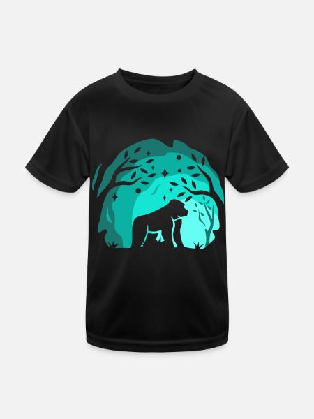Gorilla Retro Vintage 80s Style - Kids Functional T-Shirt - black - Front