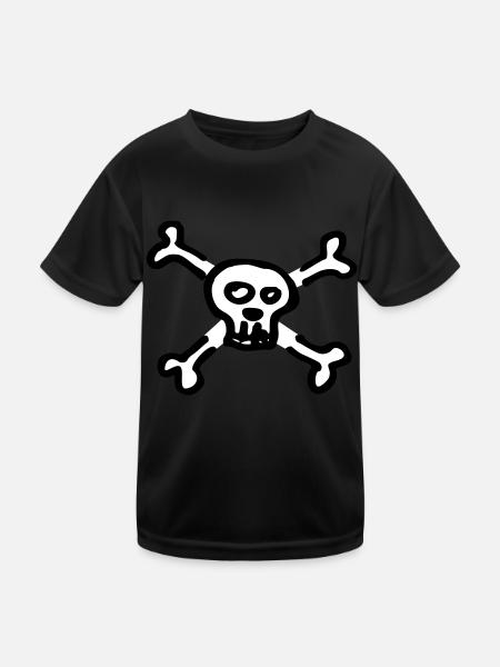 pirate skull - T-shirt sport Enfant - noir - Devant