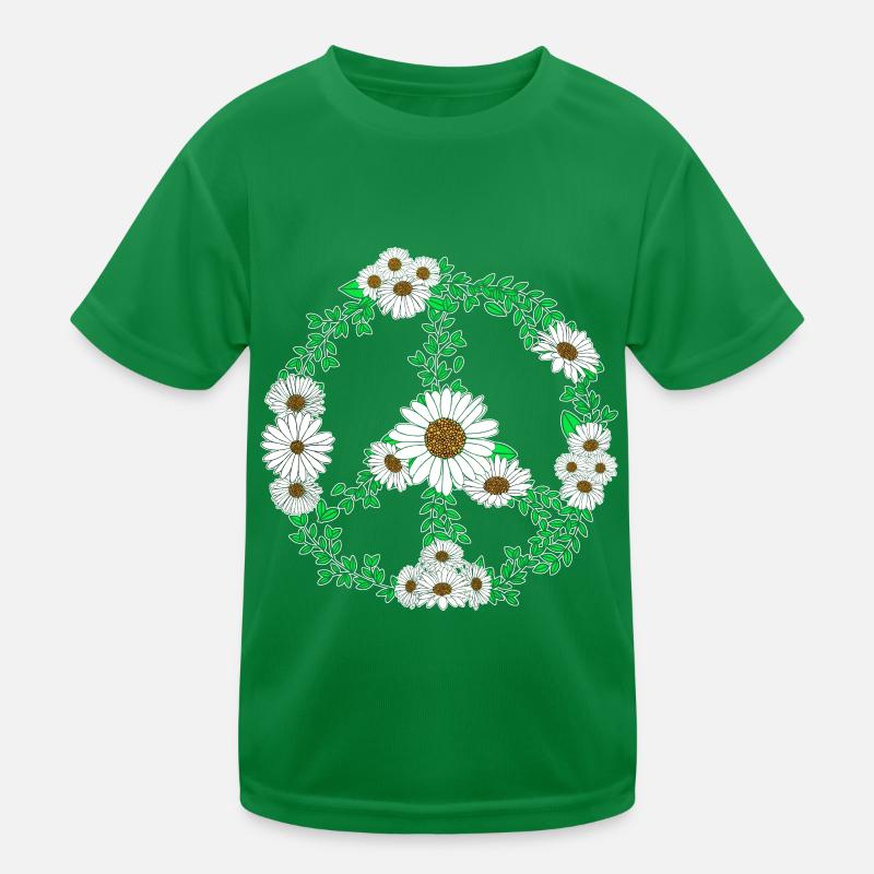 Gänseblümchen Friedenszeichen Wildblume Hippie Kinder Funktions-T-Shirt