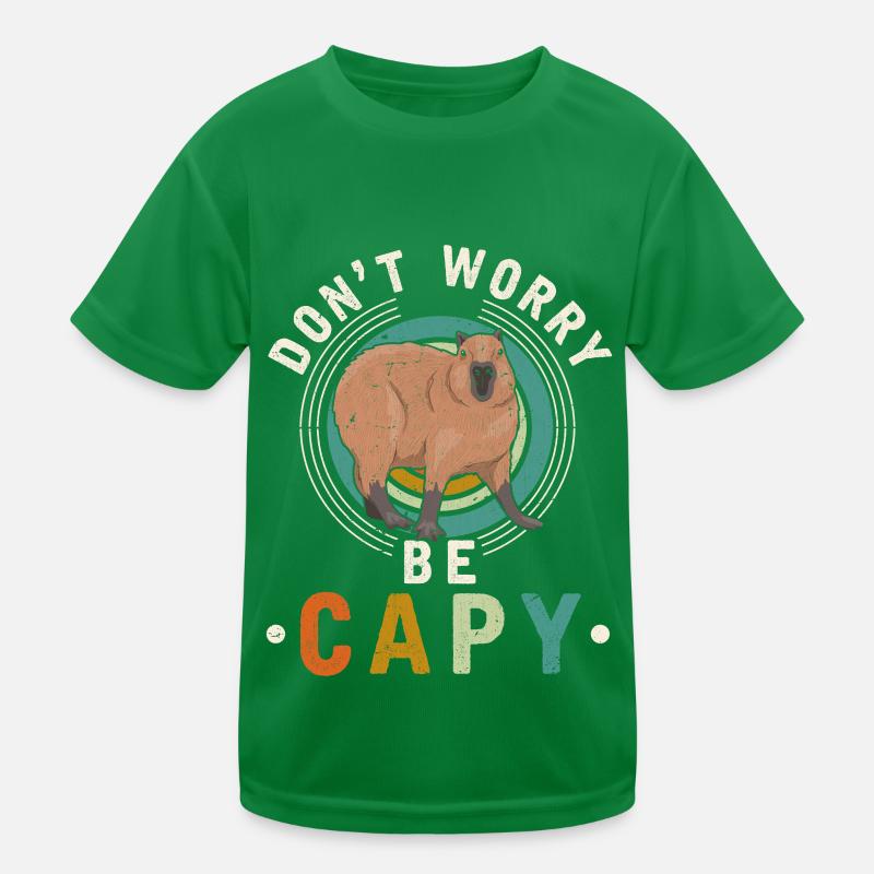 Friendly animal lover Happy Capybara Kids Functional T-Shirt