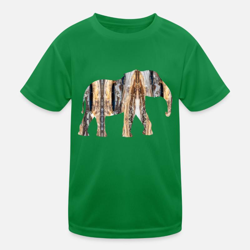 brauner Elefant Kinder Funktions-T-Shirt