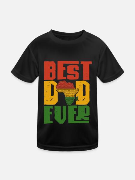 Meilleur père noir fier père africain - T-shirt sport Enfant - noir - Devant