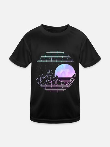 Pastell Goth Mond Ästhetische Vaporwave - Kinder Funktions-T-Shirt - Schwarz - Vorne