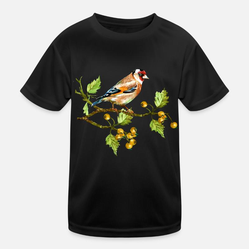 Bunter Vogel - Kinder Funktions-T-Shirt - Schwarz