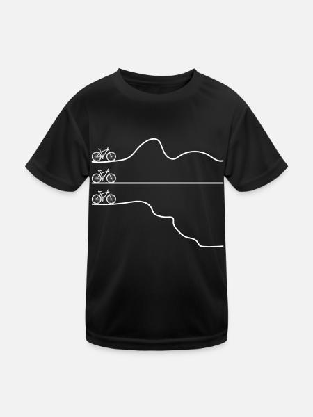Fahrrad Radsport Radfahrer - Kinder Funktions-T-Shirt - Schwarz - Vorne