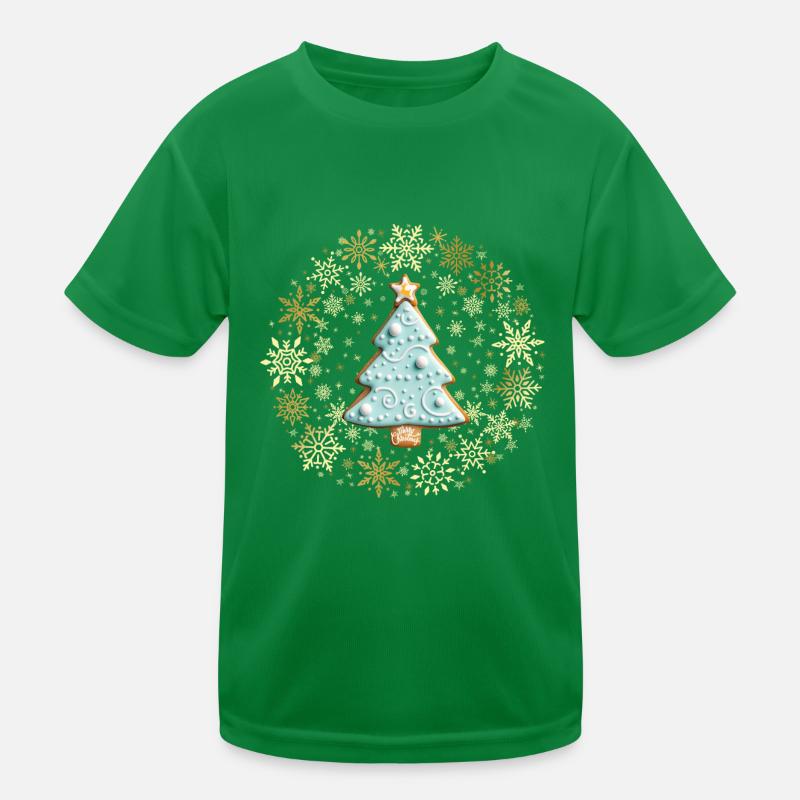 Lebkuchenplätzchen, Weihnachtsbaum Gingerbread Kinder Funktions-T-Shirt